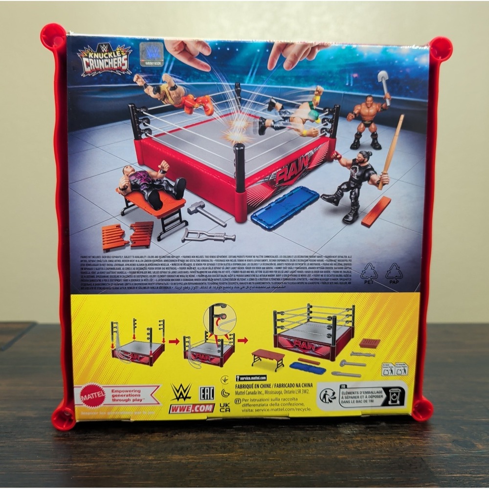 Mattel WWE Knuckle Crunchers Rebound Ring Playset & Seth Rollins Figure NEW - Picture 2 of 3